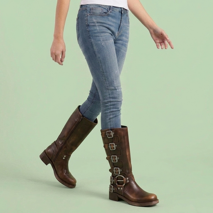 Dames Vintage Cowboylaarzen met Middelhoge Hak