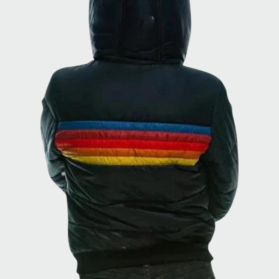 Adelaide | Women's Striped Quilted Puffer Jacket with Hood