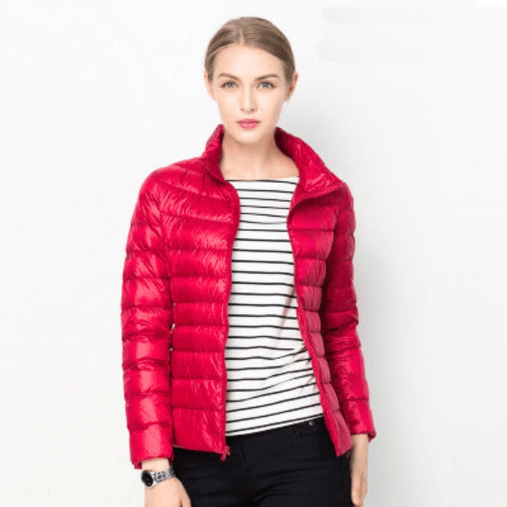 Alba | Women's Lightweight Down Jacket Quilted Puffer Jacket Stand Collar