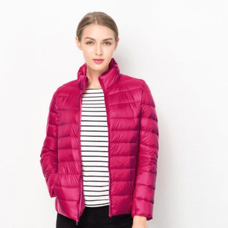 Alba | Women's Lightweight Down Jacket Quilted Puffer Jacket Stand Collar
