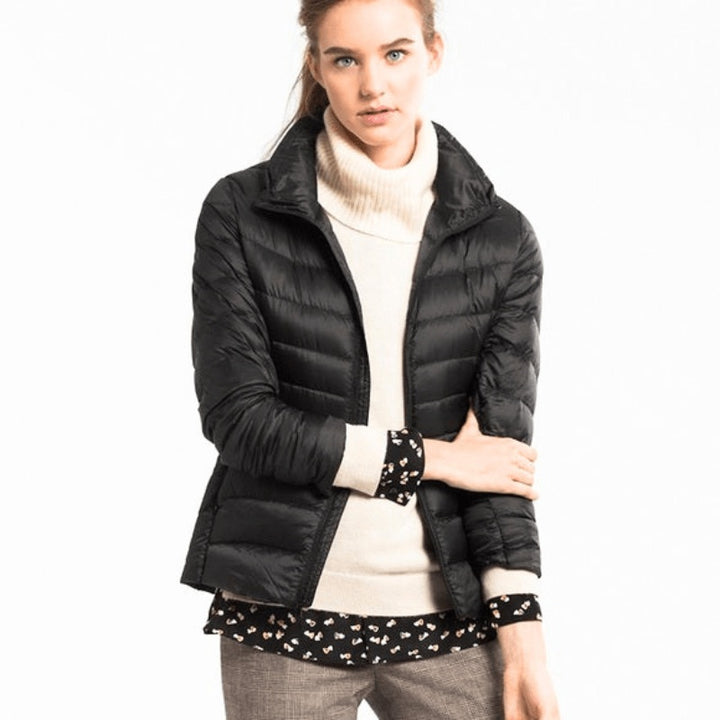 Alba | Women's Lightweight Down Jacket Quilted Puffer Jacket Stand Collar