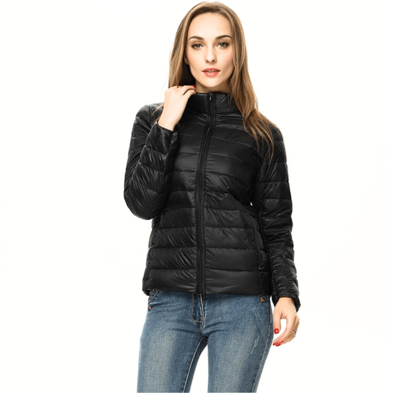 Alba | Women's Lightweight Down Jacket Quilted Puffer Jacket Stand Collar