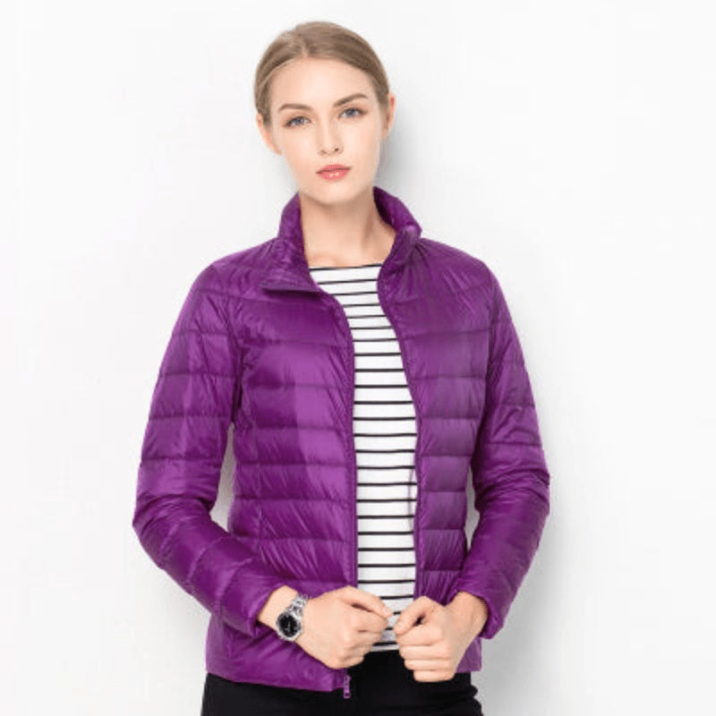 Alba | Women's Lightweight Down Jacket Quilted Puffer Jacket Stand Collar