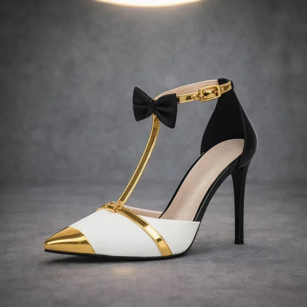 Anouk | Leren Stiletto Pumps Dames Enkelband met Strik