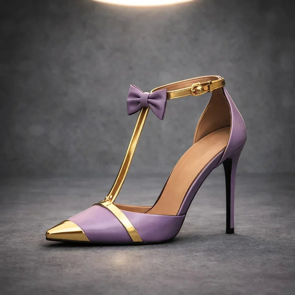 Anouk | Leren Stiletto Pumps Dames Enkelband met Strik