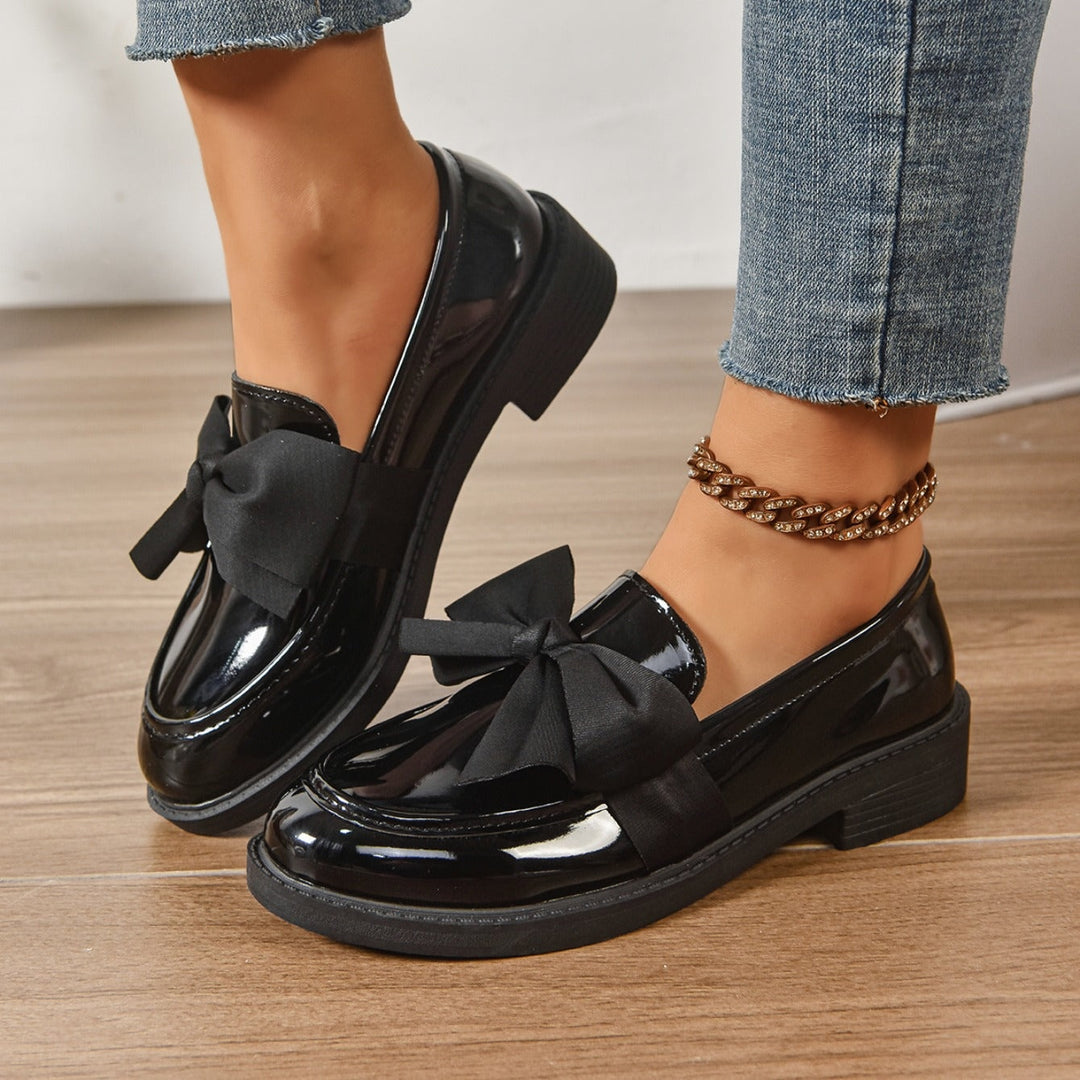 Anouk | Penny Loafers Dames Lakleer Strikdetail