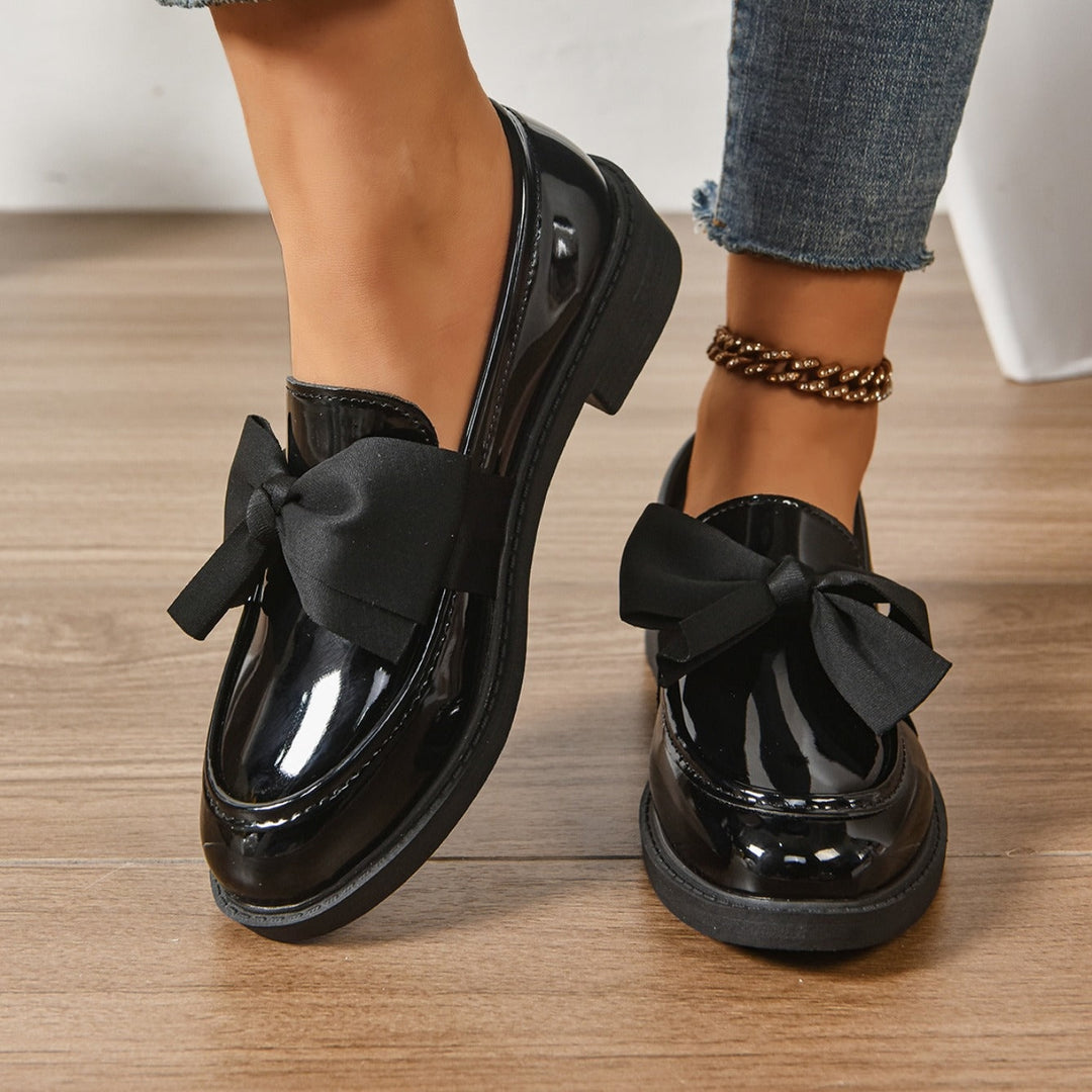 Anouk | Penny Loafers Dames Lakleer Strikdetail