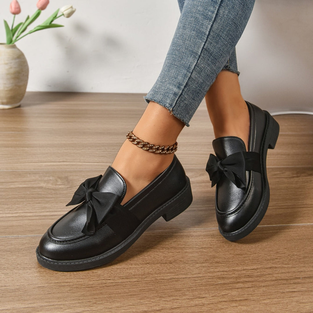 Anouk | Penny Loafers Dames Lakleer Strikdetail