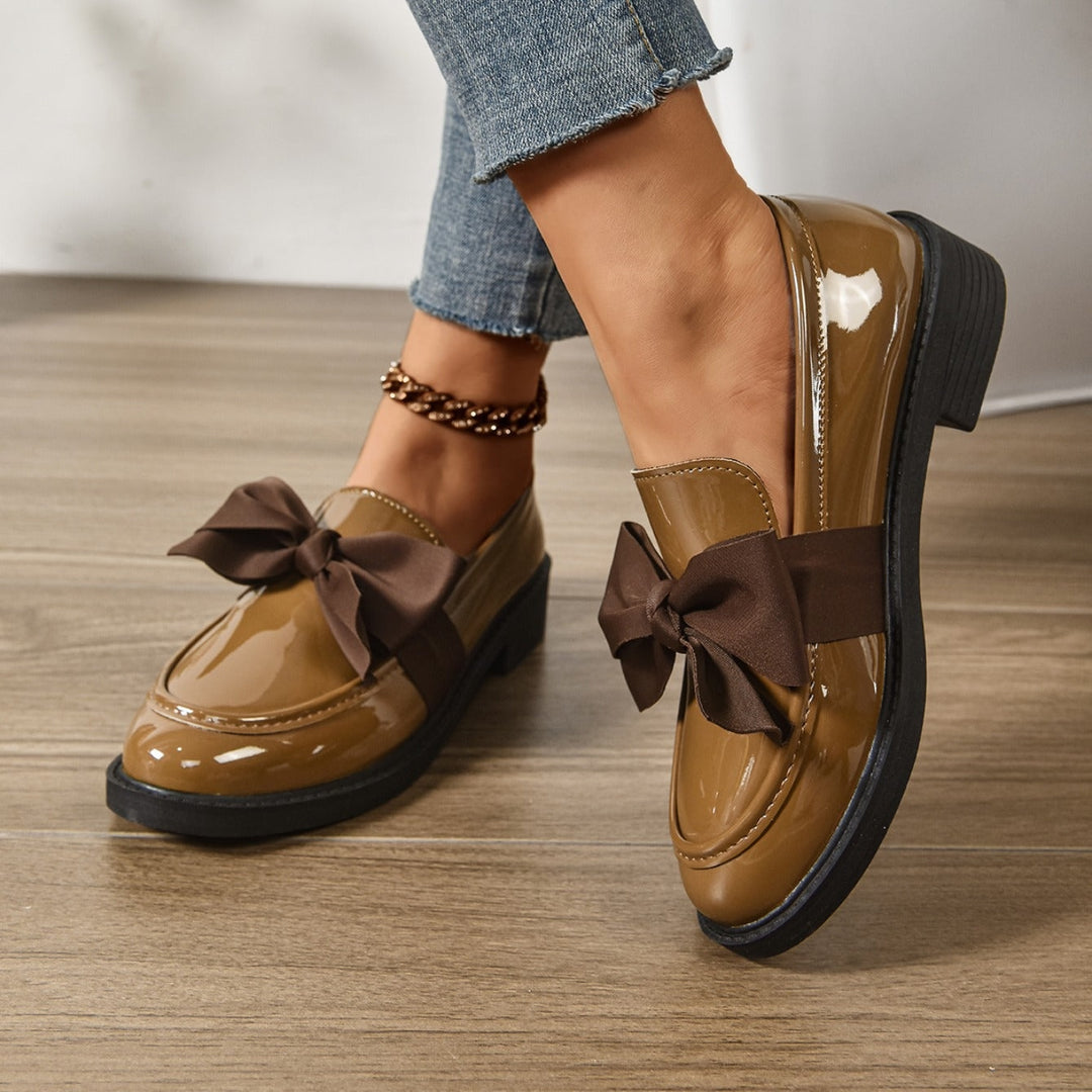 Anouk | Penny Loafers Dames Lakleer Strikdetail