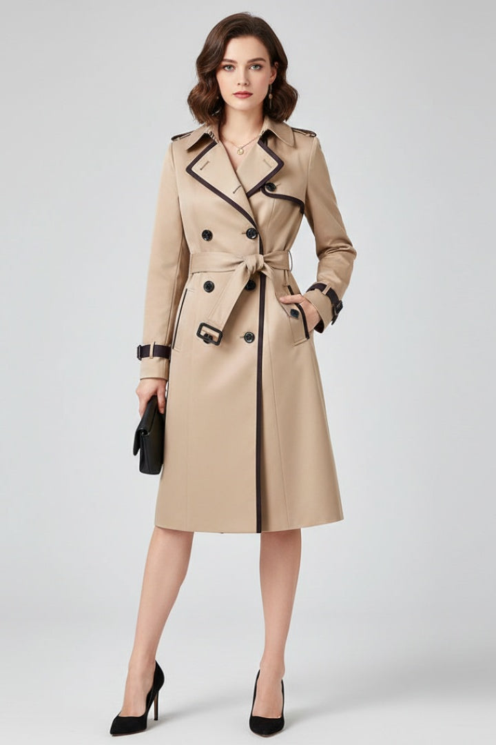 Arabella | Women's Double-Breasted Trench Coat with Belt