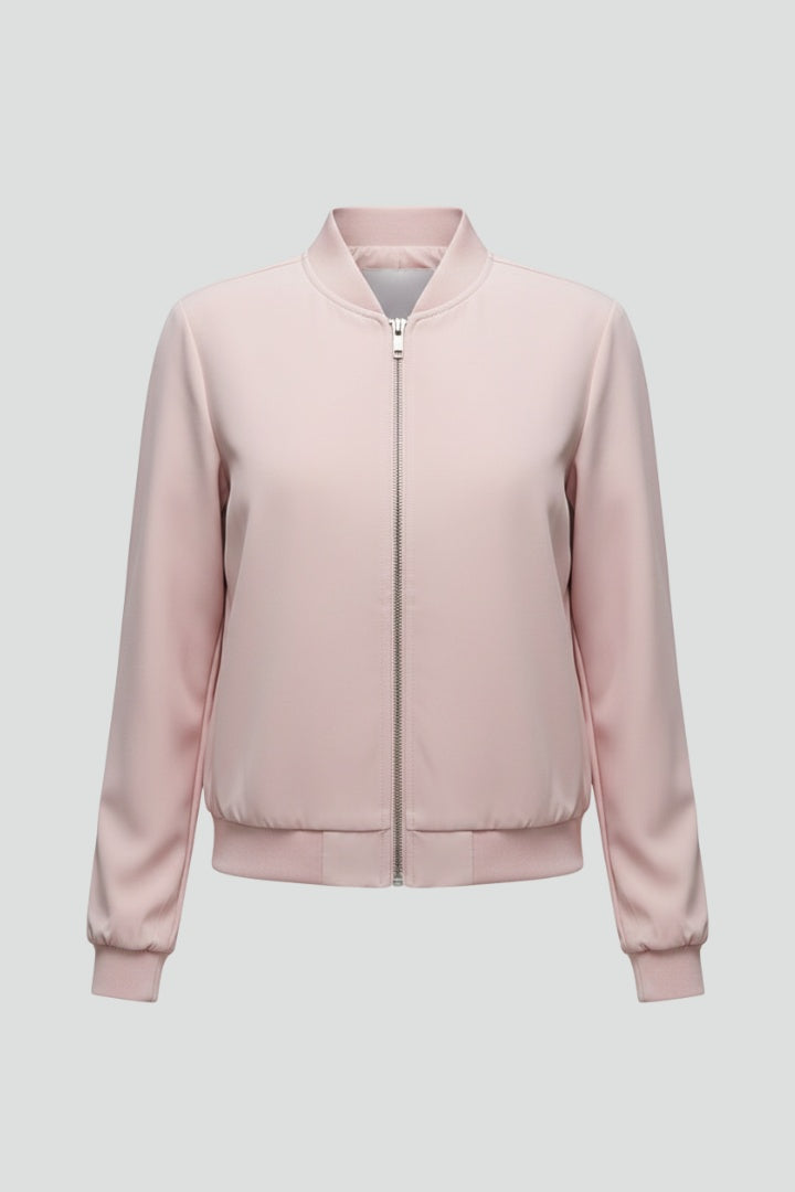 Arabella | Women's Zip Up Bomber Jacket with Ribbed Collar