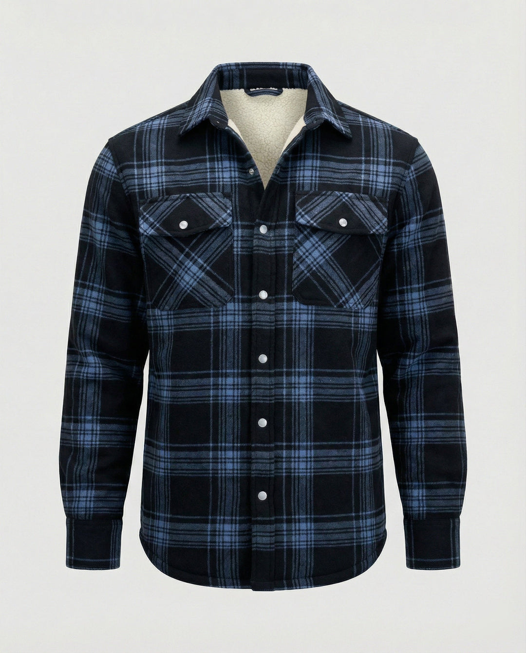 Atticus | Men's Faux Shearling Jacket Fleece-Lined Plaid Shacket