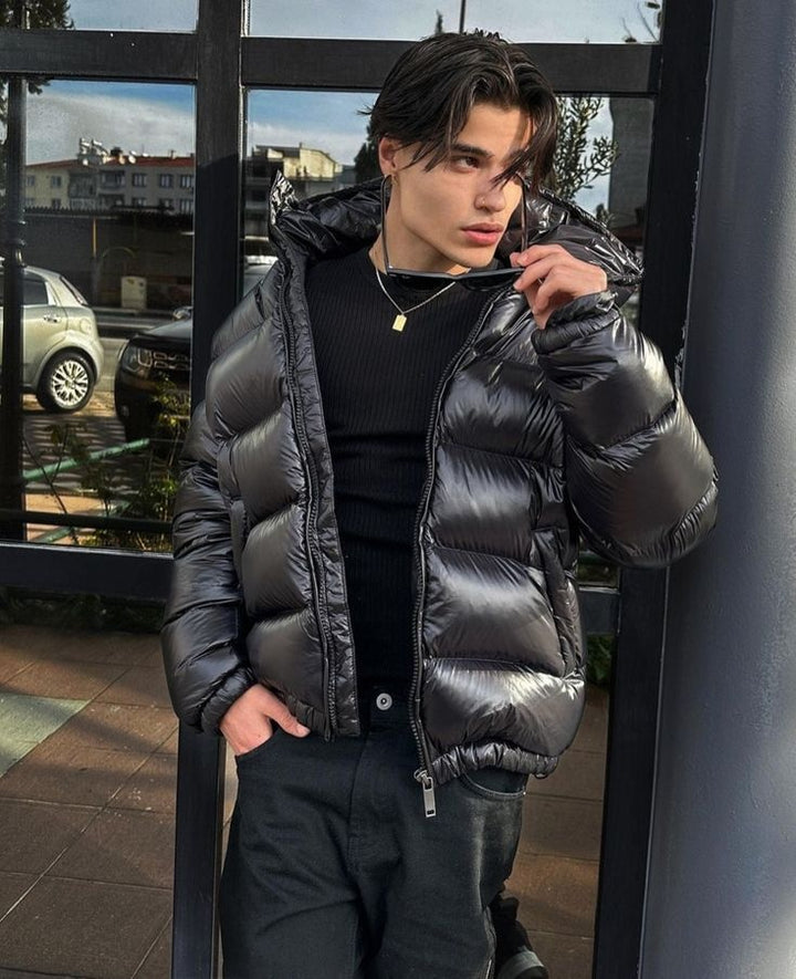 Atticus | Men's Winter Puffer Jacket Sherpa Lined with Hood