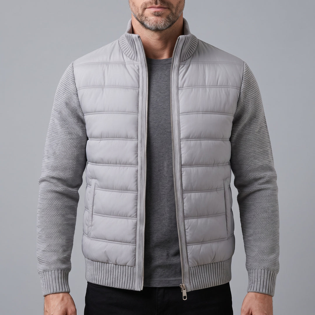 Barnaby | Men's Quilted Puffer Jacket with Knit Sleeves