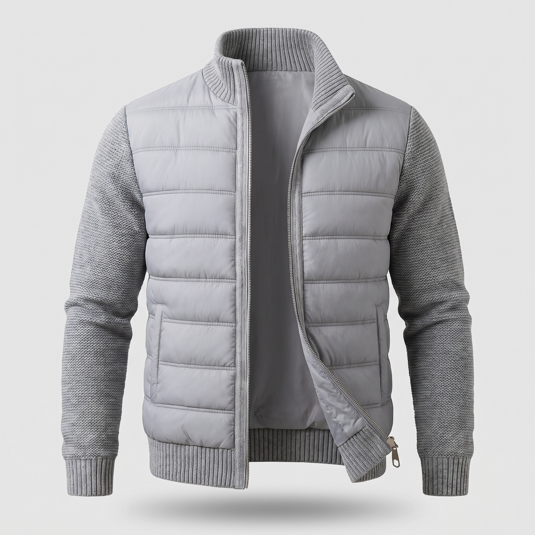 Barnaby | Men's Quilted Puffer Jacket with Knit Sleeves