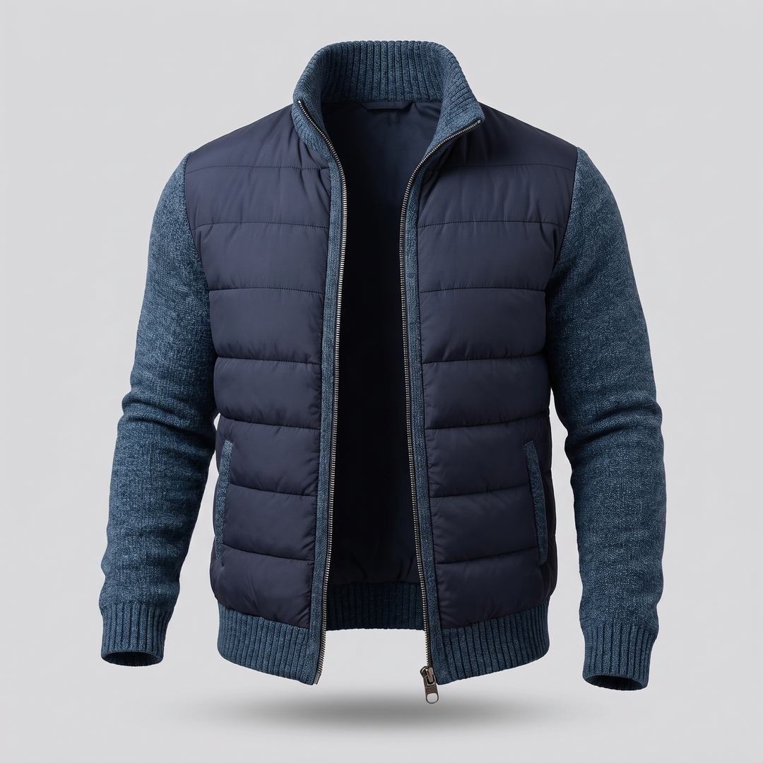 Barnaby | Men's Quilted Puffer Jacket with Knit Sleeves