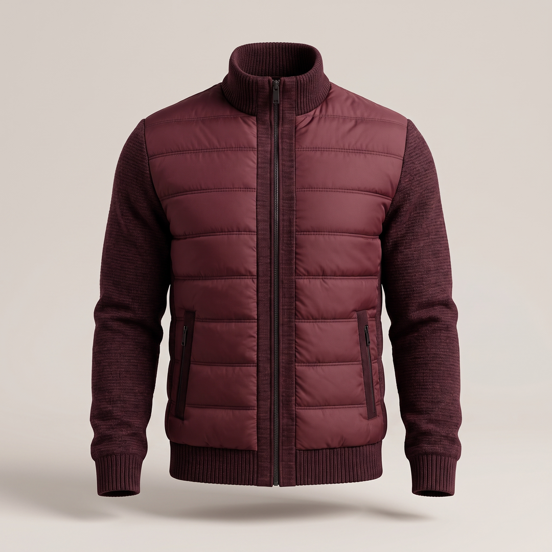 Barnaby | Men's Quilted Puffer Jacket with Knit Sleeves