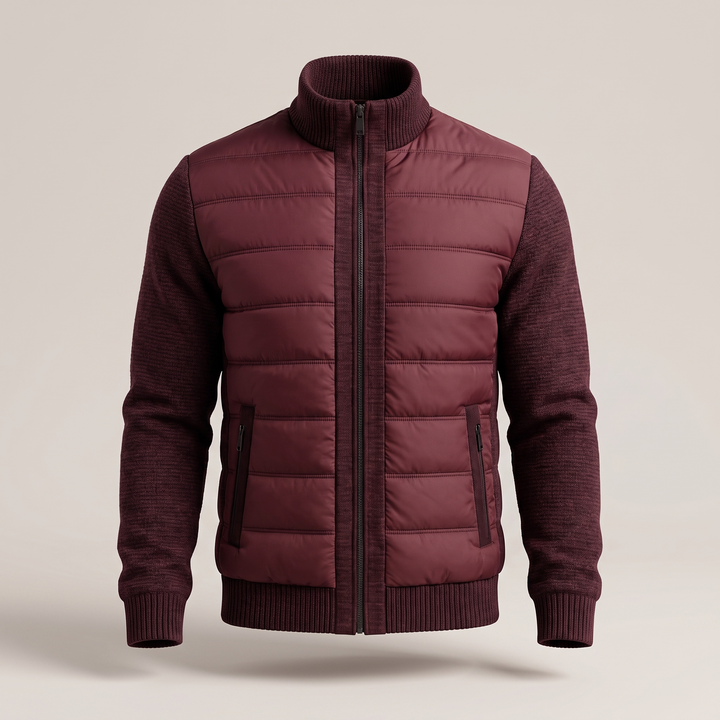 Barnaby | Men's Quilted Puffer Jacket with Knit Sleeves