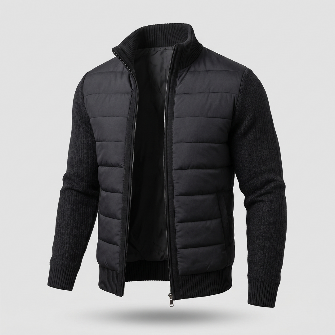 Barnaby | Men's Quilted Puffer Jacket with Knit Sleeves