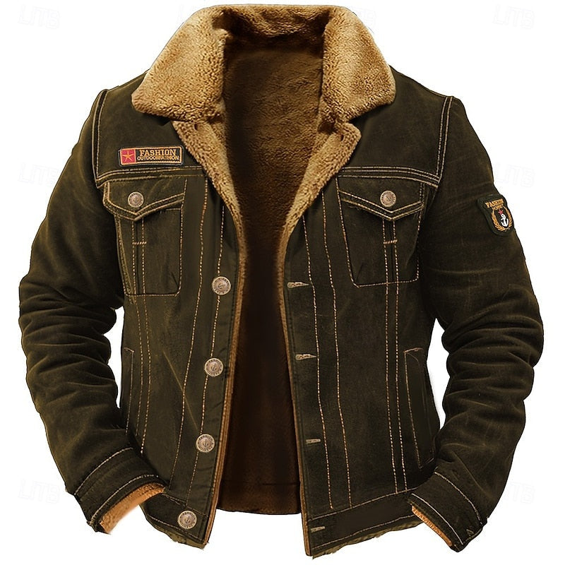 Barnaby | Men's Sherpa Lined Suede-Look Trucker Jacket