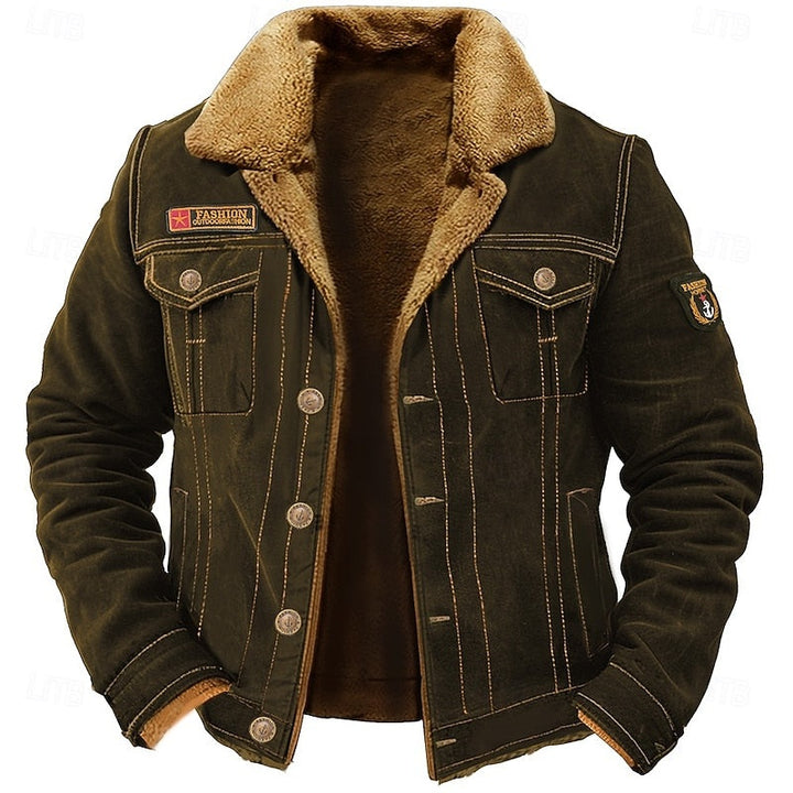 Barnaby | Men's Sherpa Lined Suede-Look Trucker Jacket