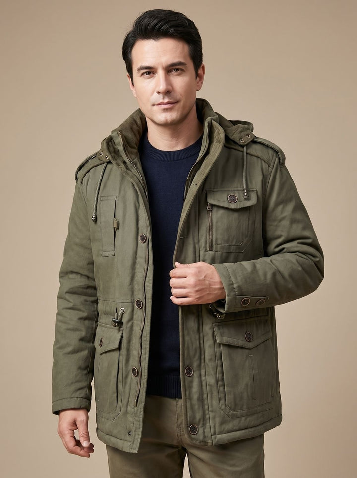 Barnaby | Men's Winter Parka Jacket with Hood and Flap Pockets