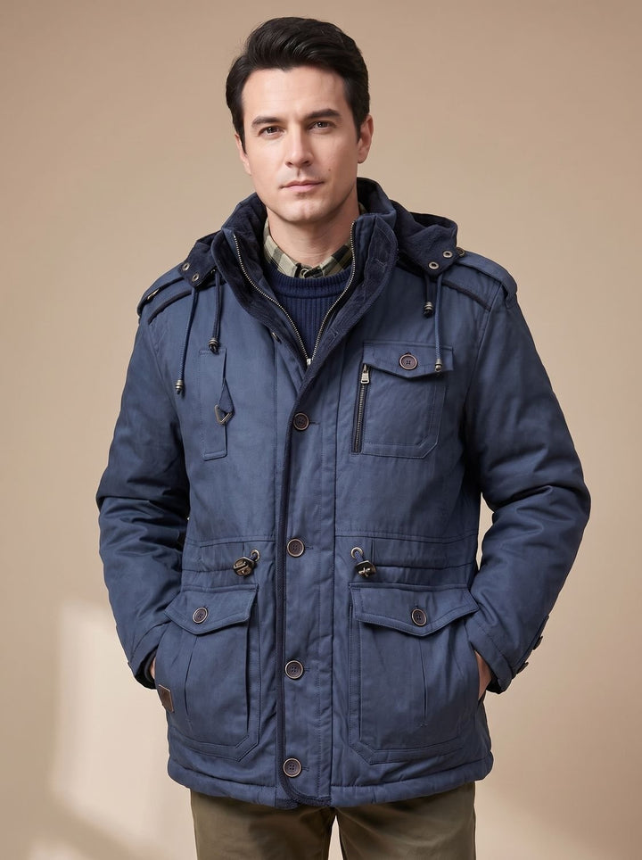 Barnaby | Men's Winter Parka Jacket with Hood and Flap Pockets