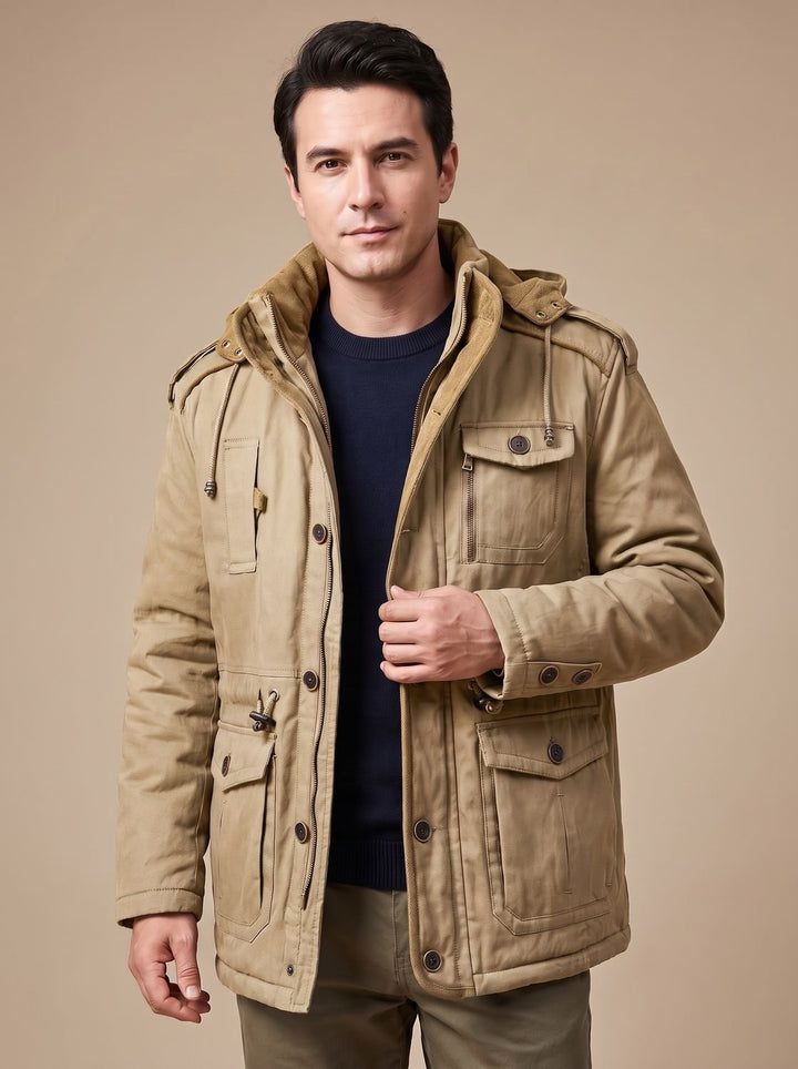 Barnaby | Men's Winter Parka Jacket with Hood and Flap Pockets