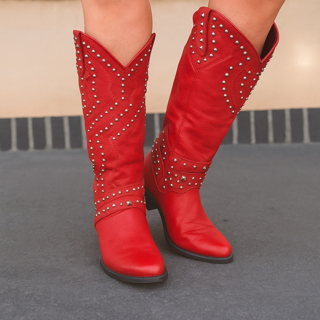 Beatrix | Women's Knee High Studded Cowgirl Boots