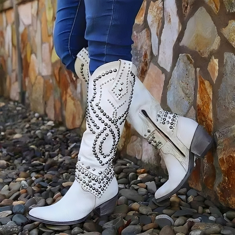 Beatrix | Women's Knee High Studded Cowgirl Boots