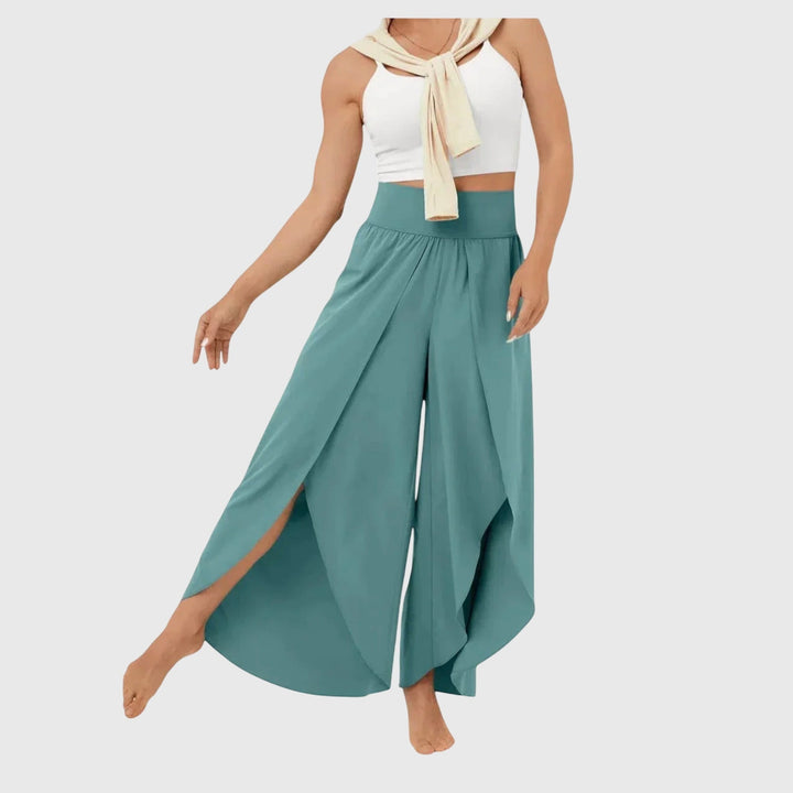Benthe | Jaren 70 Kleding Dames Wijde Broek met Split