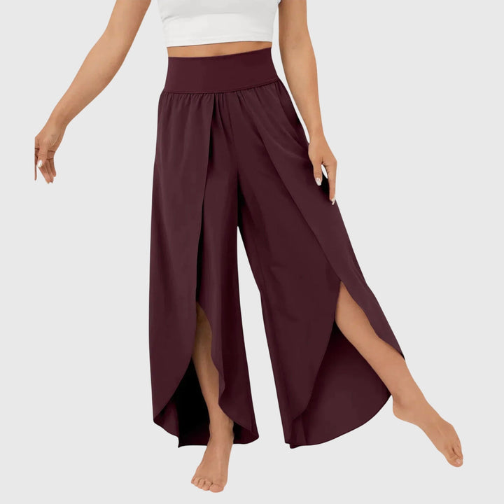 Benthe | Jaren 70 Kleding Dames Wijde Broek met Split