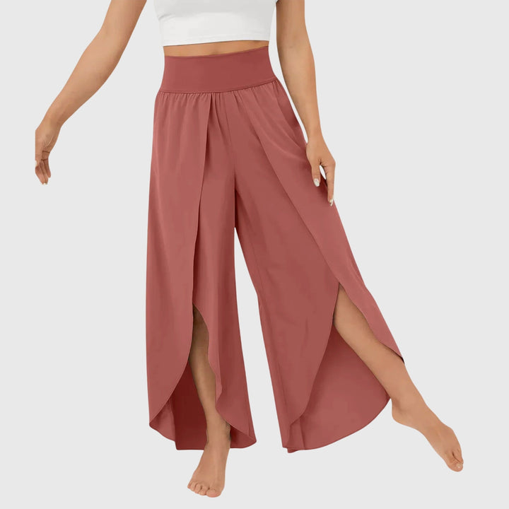 Benthe | Jaren 70 Kleding Dames Wijde Broek met Split