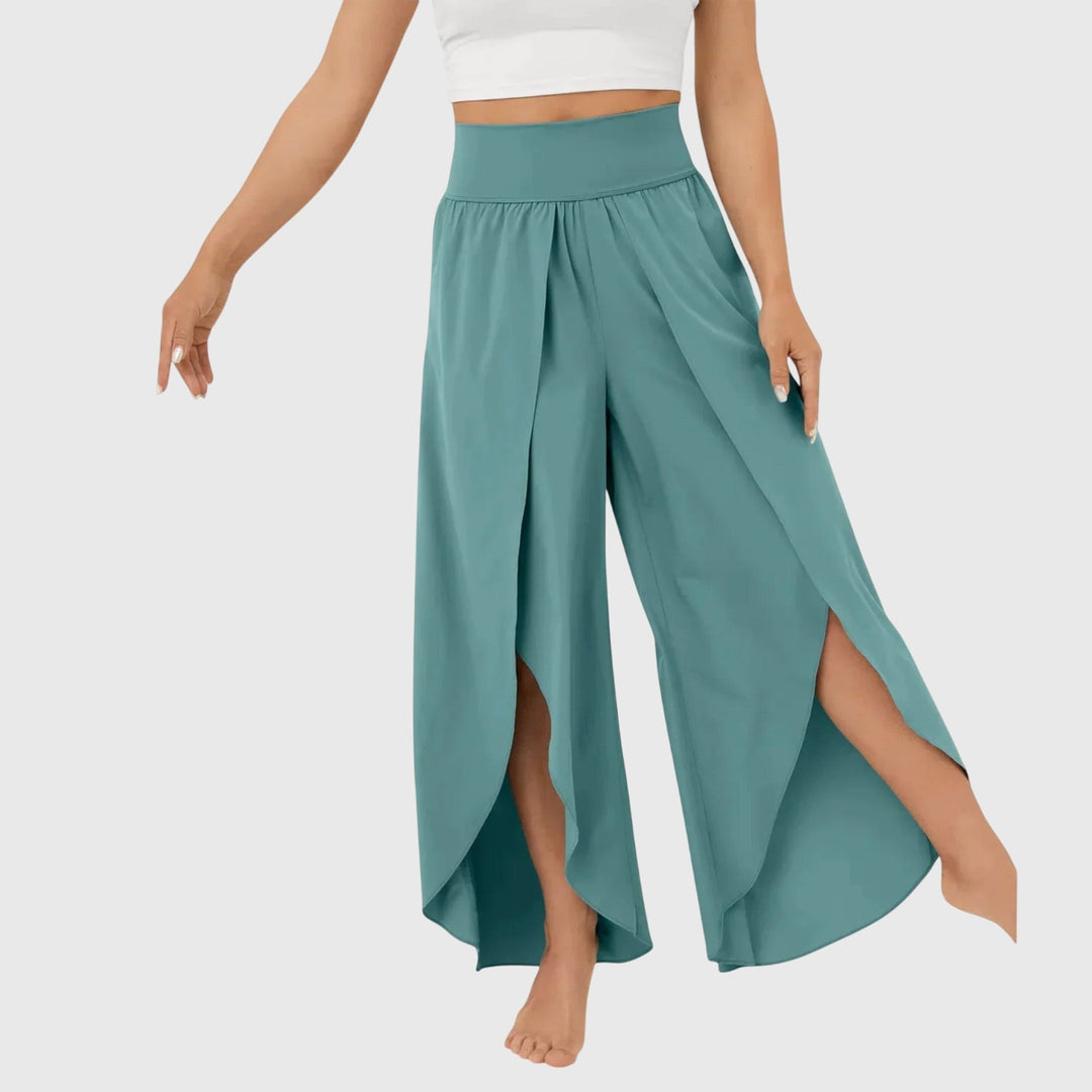 Benthe | Jaren 70 Kleding Dames Wijde Broek met Split