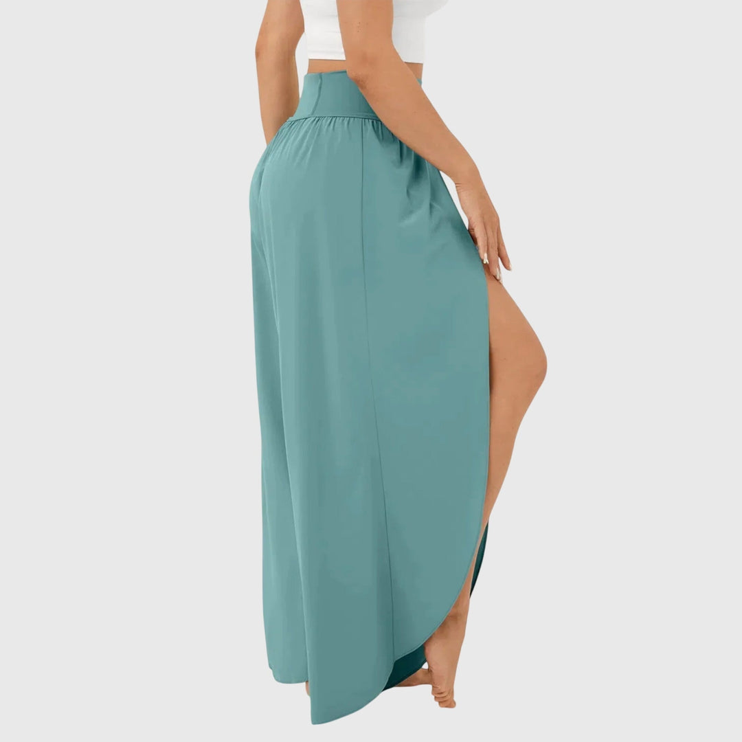 Benthe | Jaren 70 Kleding Dames Wijde Broek met Split