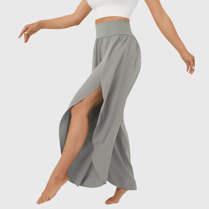 Benthe | Jaren 70 Kleding Dames Wijde Broek met Split
