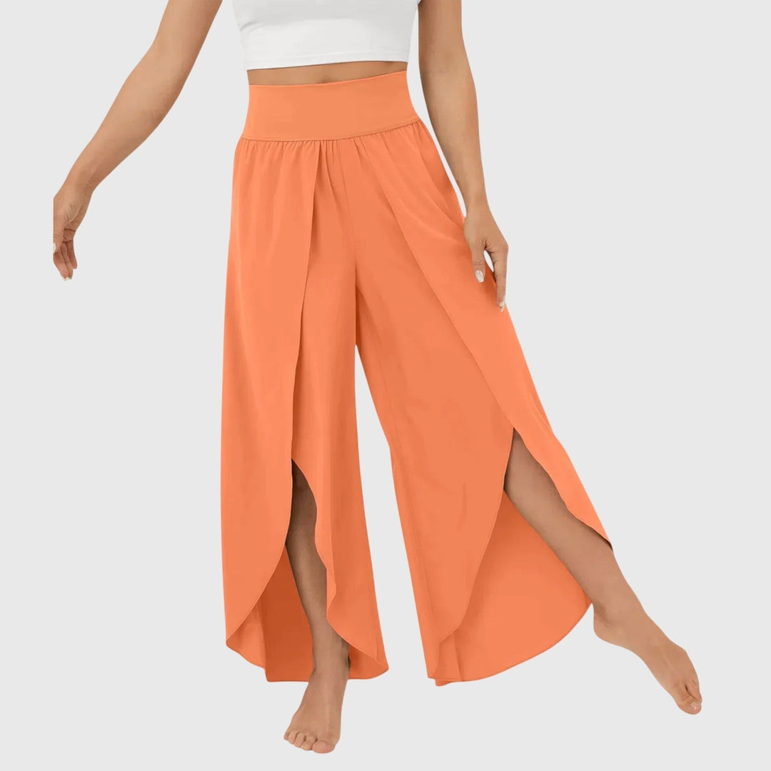 Benthe | Jaren 70 Kleding Dames Wijde Broek met Split