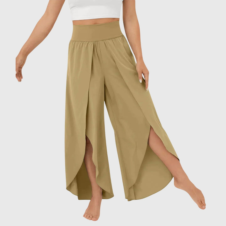 Benthe | Jaren 70 Kleding Dames Wijde Broek met Split