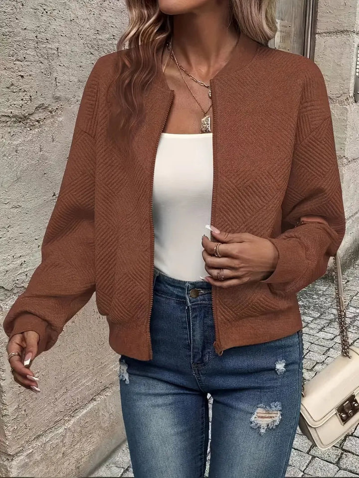 Britt | Vest met Rits Dames Gestructureerd Sweater