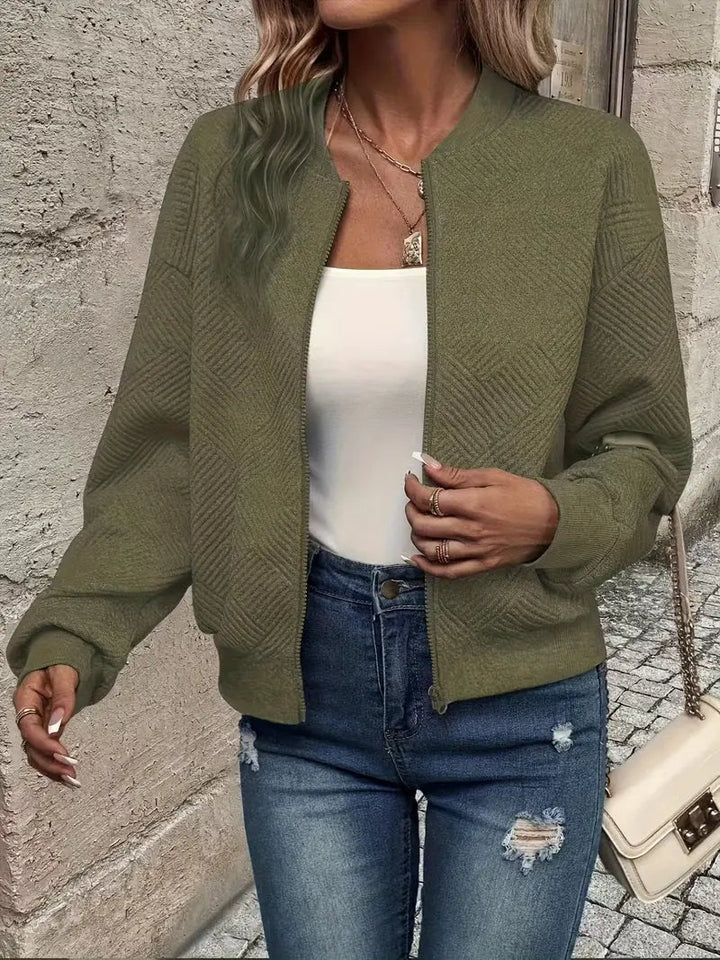 Britt | Vest met Rits Dames Gestructureerd Sweater