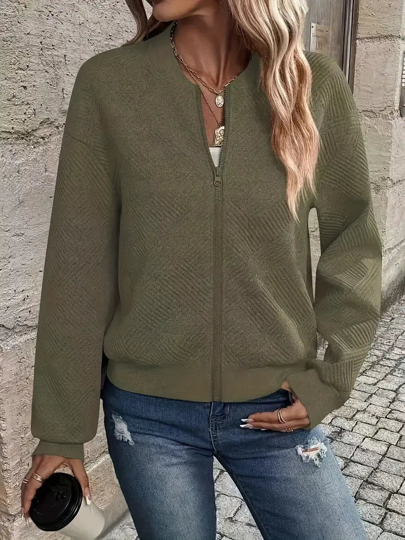 Britt | Vest met Rits Dames Gestructureerd Sweater