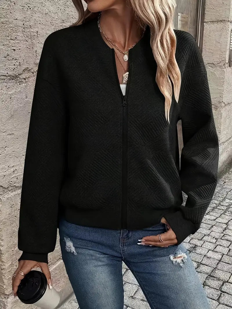 Britt | Vest met Rits Dames Gestructureerd Sweater