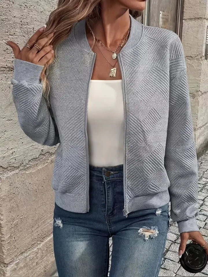 Britt | Vest met Rits Dames Gestructureerd Sweater
