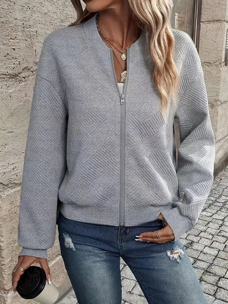 Britt | Vest met Rits Dames Gestructureerd Sweater