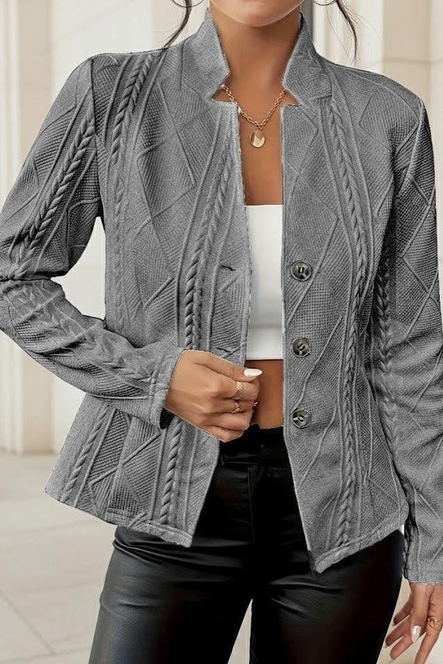 Carlijn | Colbert Dames Getextureerd Knoop Slim Fit