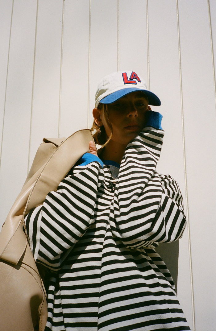 Carlijn | Oversized Gestreepte Sweater Dames Contrastafwerking Verlaagde Schouders