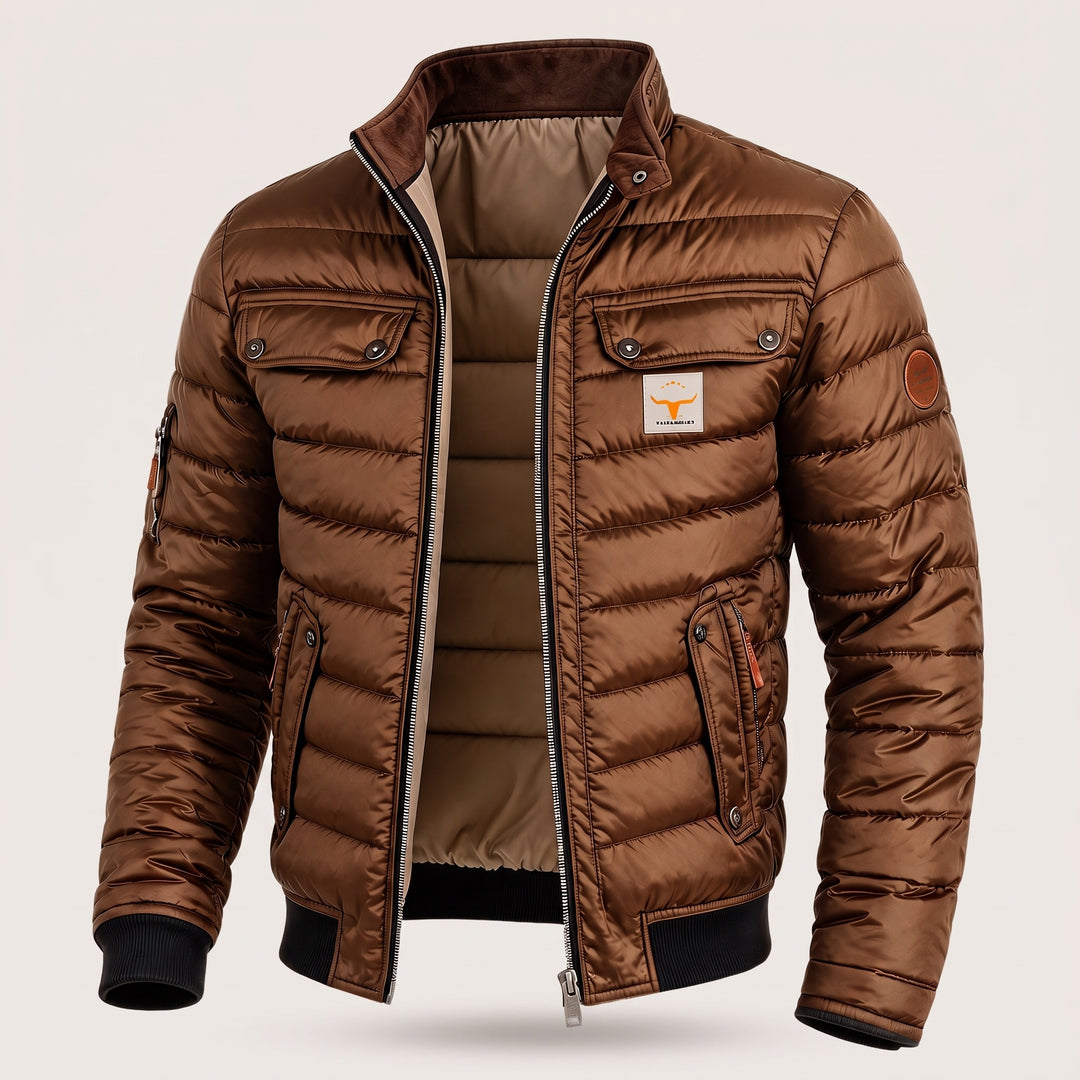 Caspian | Men's Quilted Bomber Jacket with Chest Pockets
