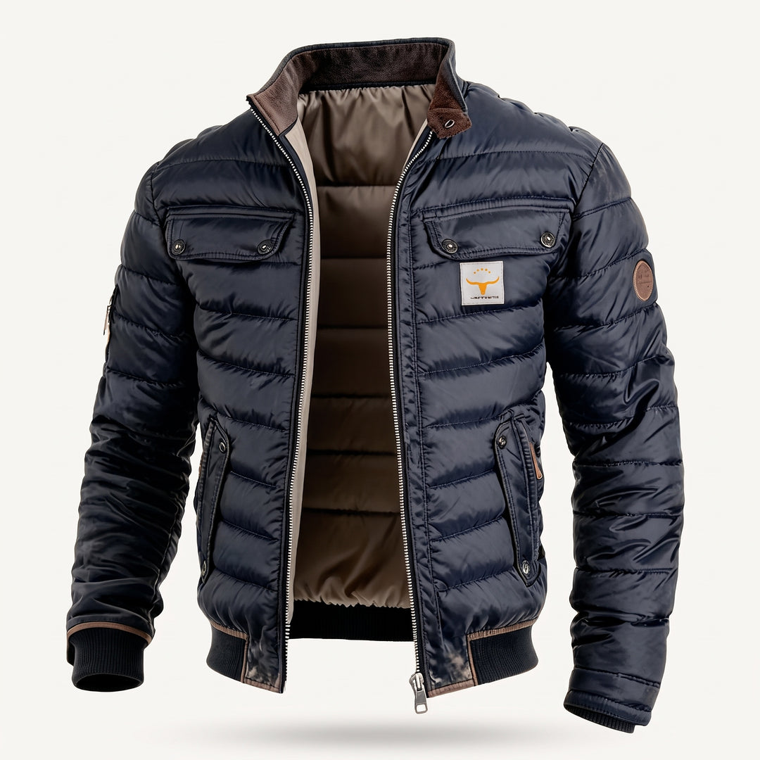 Caspian | Men's Quilted Bomber Jacket with Chest Pockets