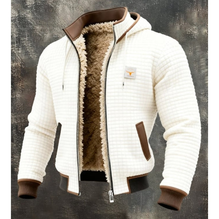 Caspian | Men's Sherpa Lined Waffle Knit Bomber Jacket with Hood
