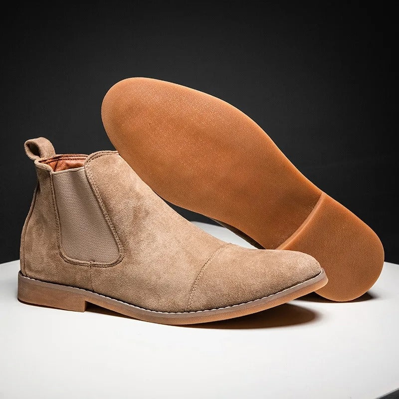Caspian | Men's Suede Chelsea Ankle Boots with Cap Toe